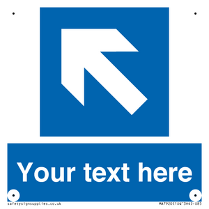 Custom Directional signage blue left arrow 